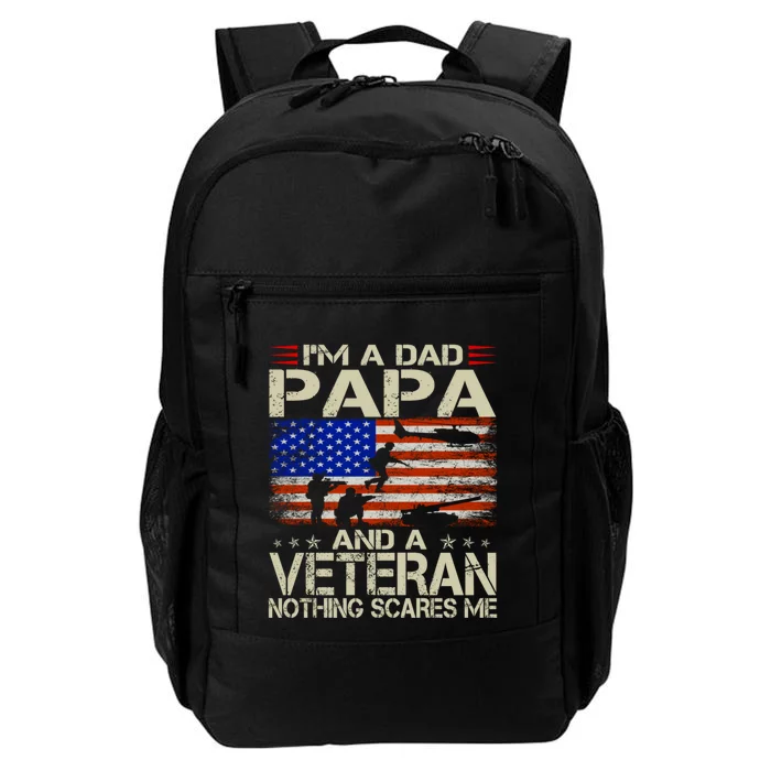 IM A Dad Papa And Veteran Funny Retro Dad Papa Grandpa Daily Commute Backpack