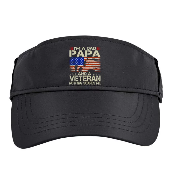 IM A Dad Papa And Veteran Funny Retro Dad Papa Grandpa Adult Drive Performance Visor