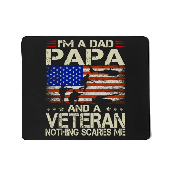 IM A Dad Papa And Veteran Funny Retro Dad Papa Grandpa Mousepad