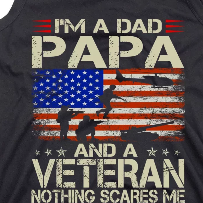 IM A Dad Papa And Veteran Funny Retro Dad Papa Grandpa Tank Top