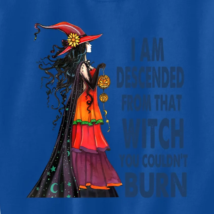 I Am Descended From That Witch You Couldnt Burn Gift Kids Sweatshirt