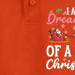 I Am Dreaming Of A Pink Christmas Sleigh Santa Pink Flamingo Gift Dry Zone Grid Performance Polo