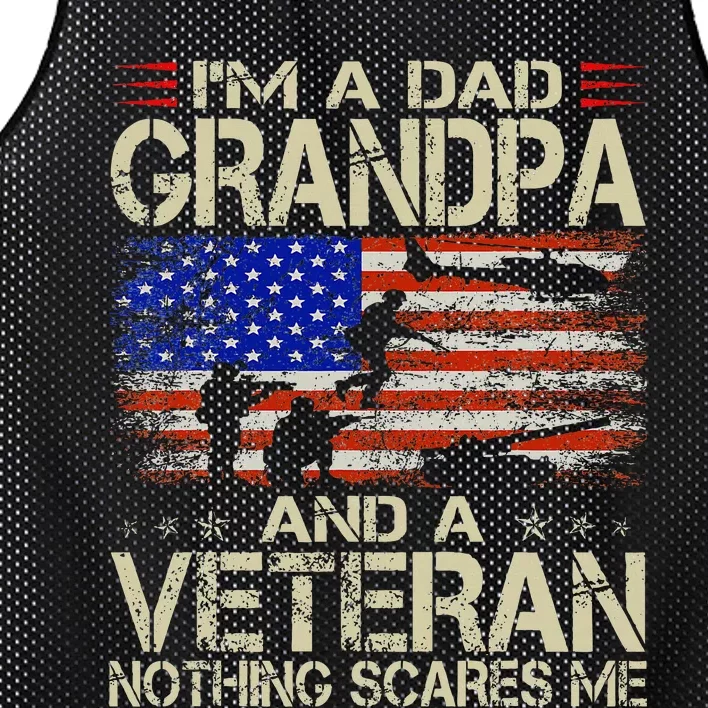 IM A Dad Grandpa And Veteran Retro Papa Grandpa Mesh Reversible Basketball Jersey Tank