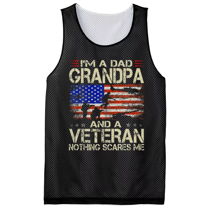 IM A Dad Grandpa And Veteran Retro Papa Grandpa Mesh Reversible Basketball Jersey Tank