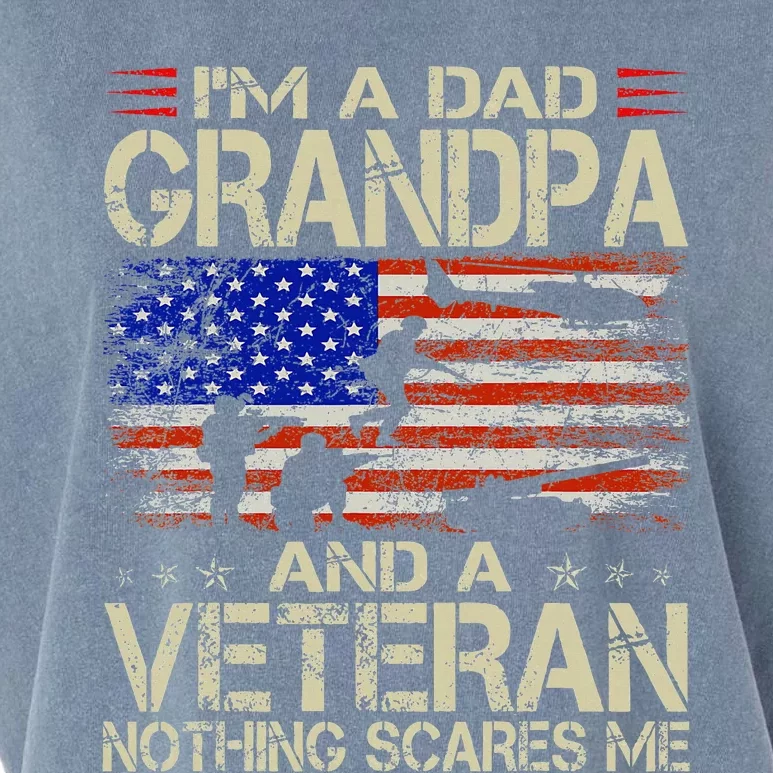 IM A Dad Grandpa And Veteran Retro Papa Grandpa Garment-Dyed Women's Muscle Tee