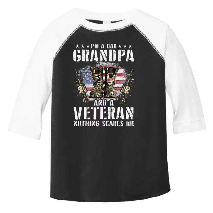 Im A Dad Grandpa And A Veteran Nothing Scares Me Toddler Fine Jersey T-Shirt