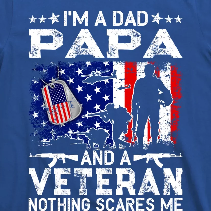 I'm A Dad Papa And Veteran Funny Retro For Papa Grandpa Gift T-Shirt