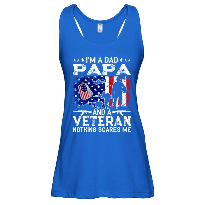 I'm A Dad Papa And Veteran Funny Retro For Papa Grandpa Gift Ladies Essential Flowy Tank