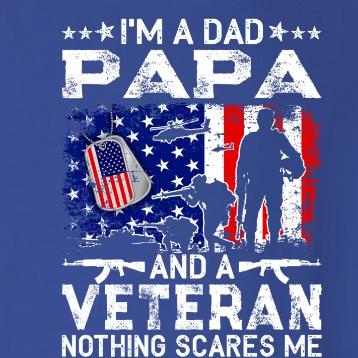 I'm A Dad Papa And Veteran Funny Retro For Papa Grandpa Gift Toddler Long Sleeve Shirt