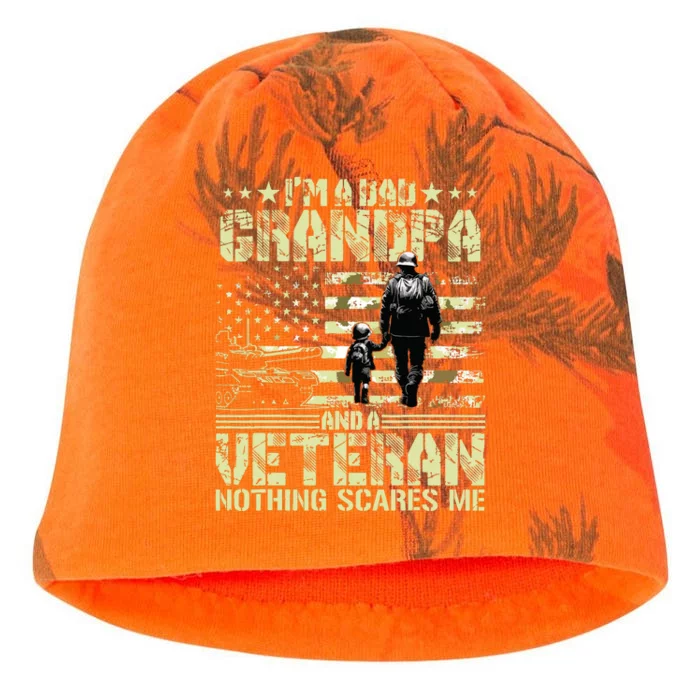 Im A Dad Grandpa And Veteran Fathers Day Papa Grandpa Kati - Camo Knit Beanie