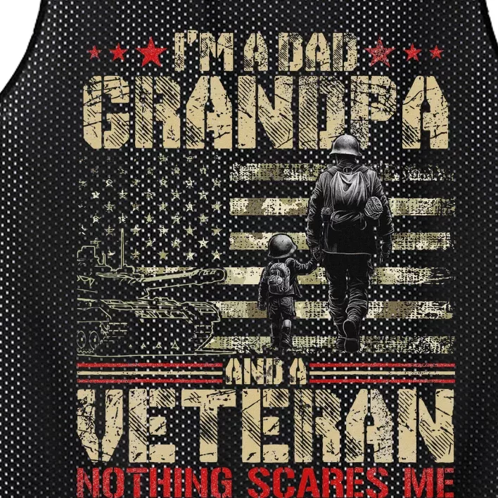 IM A Dad Grandpa And Veteran Fathers Day Papa Grandpa Mesh Reversible Basketball Jersey Tank