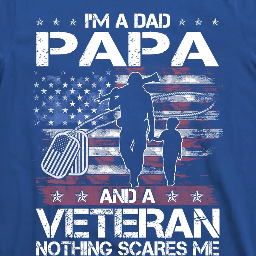 I'm A Dad Papa Veteran Nothing Scares Me Funny Christmas Gift T-Shirt