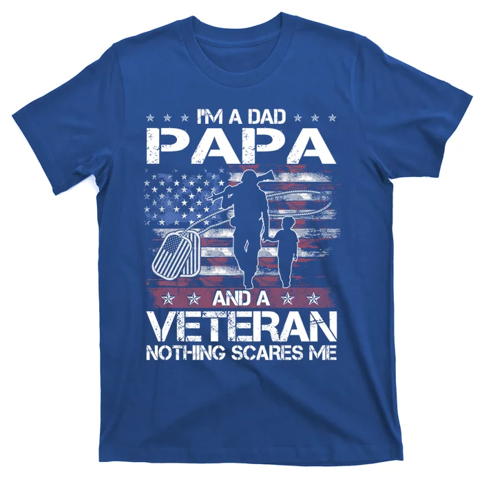 I'm A Dad Papa Veteran Nothing Scares Me Funny Christmas Gift T-Shirt