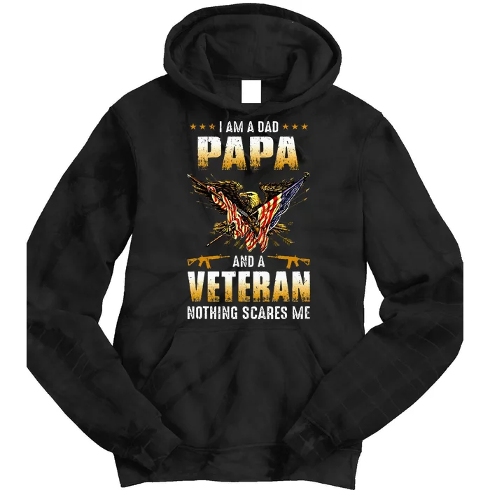 IM A Dad Papa And A Veteran FatherS Day Tie Dye Hoodie