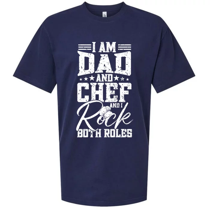 I Am Dad And Chef And I Rock Both Roles Cooking Funny Chef Gift Sueded Cloud Jersey T-Shirt