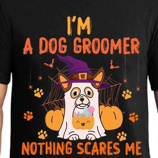 Im A Dog Groomer Nothing Scares Me Halloween Ghost Pajama Set