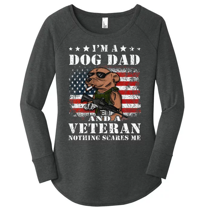 I'm A Dog Dad And A Veteran Nothing Scares Me Dachshund Women's Perfect Tri Tunic Long Sleeve Shirt