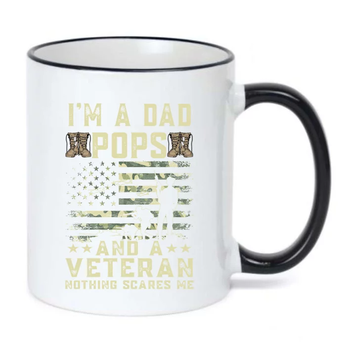 IM A Dad Pops And A Veteran American Flag FatherS Day Great Gift Black Color Changing Mug