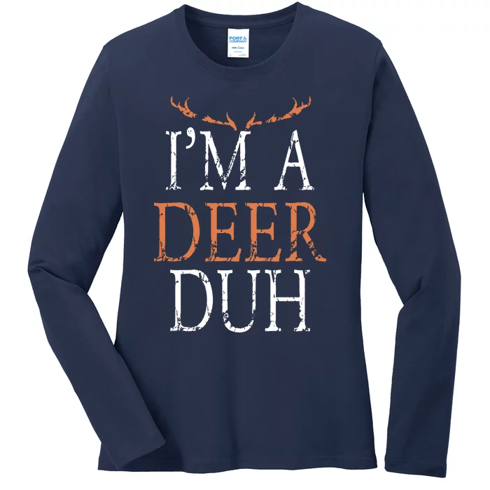 I'm A Deer Duh Halloween Costume Ladies Long Sleeve Shirt