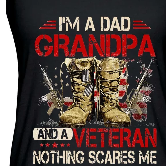 Im A Dad Grandpa And A Veteran American Flag Gists For Dad Ladies Essential Flowy Tank