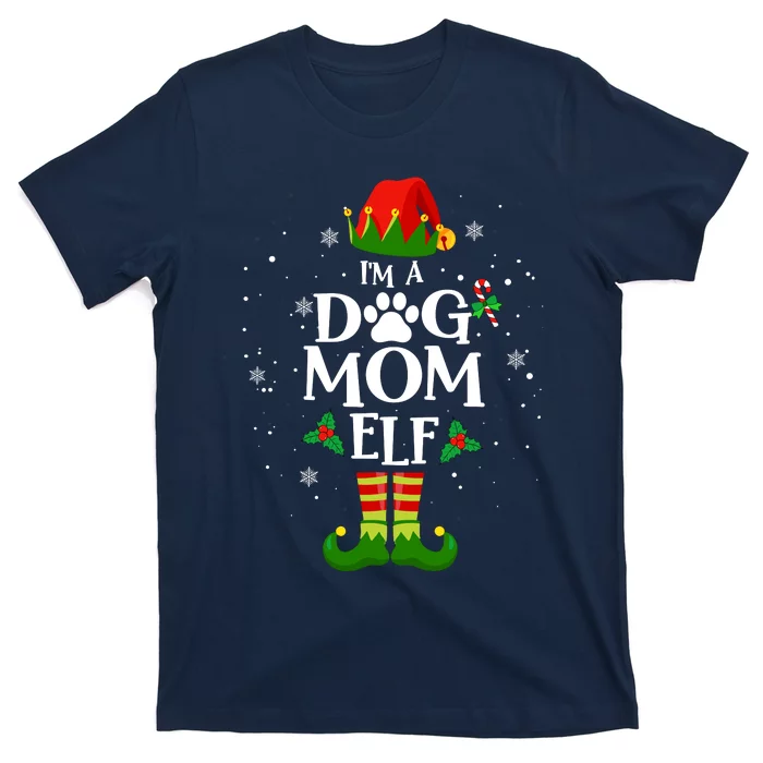 IM A Dog Mom Elf Xmas Matching Family Christmas Pajamas T-Shirt