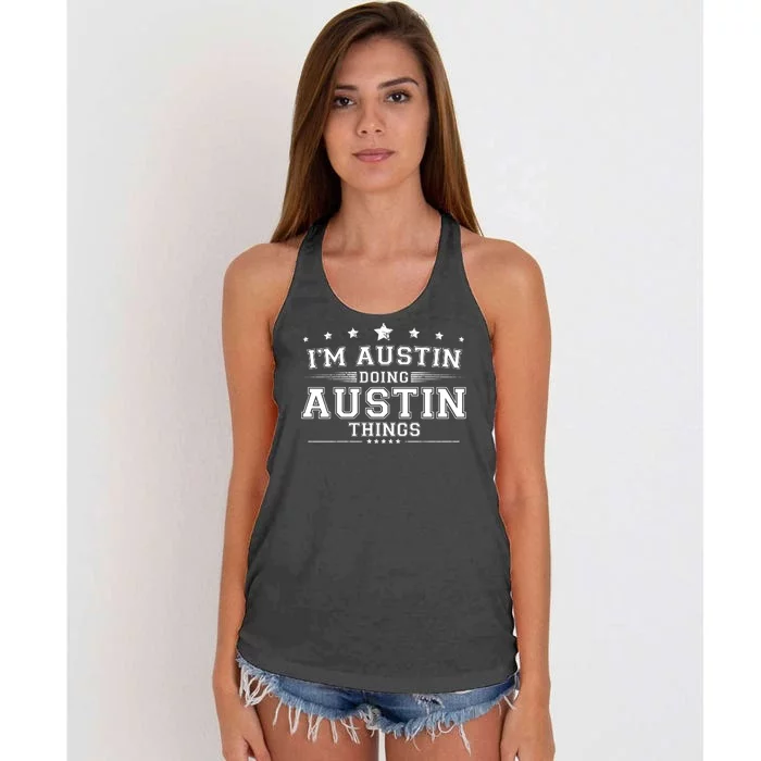 Im Austin Doing Austin Things Women's Knotted Racerback Tank