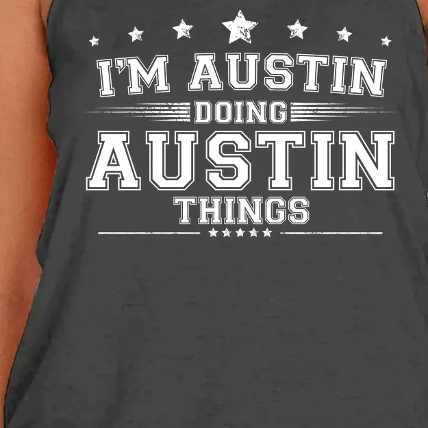 Im Austin Doing Austin Things Women's Knotted Racerback Tank