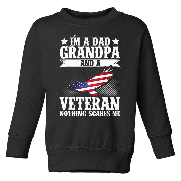 I'm A Dad Grandpa And A Veteran US Flag Veterans Day Toddler Sweatshirt