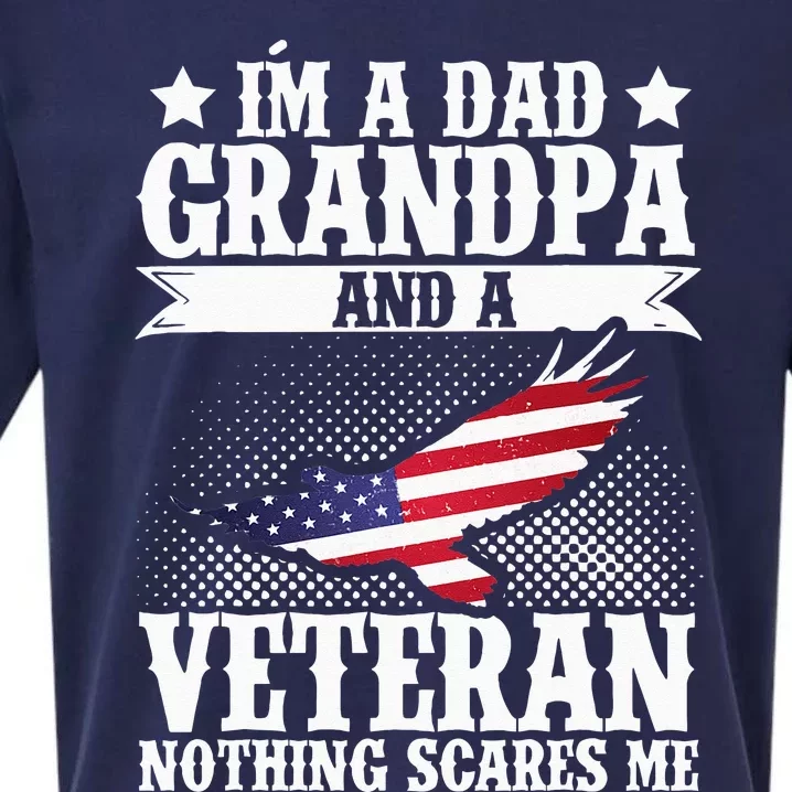 I'm A Dad Grandpa And A Veteran US Flag Veterans Day Sueded Cloud Jersey T-Shirt