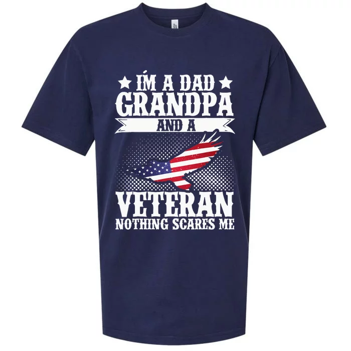 I'm A Dad Grandpa And A Veteran US Flag Veterans Day Sueded Cloud Jersey T-Shirt