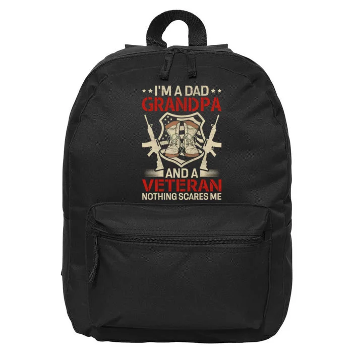 IM A Dad Grandpa And Veteran Funny Retro Papa Grandpa Gifts 16 in Basic Backpack