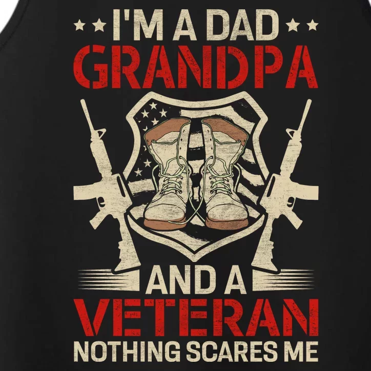 IM A Dad Grandpa And Veteran Funny Retro Papa Grandpa Gifts Performance Tank