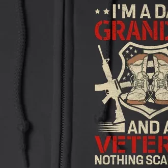 IM A Dad Grandpa And Veteran Funny Retro Papa Grandpa Gifts Full Zip Hoodie