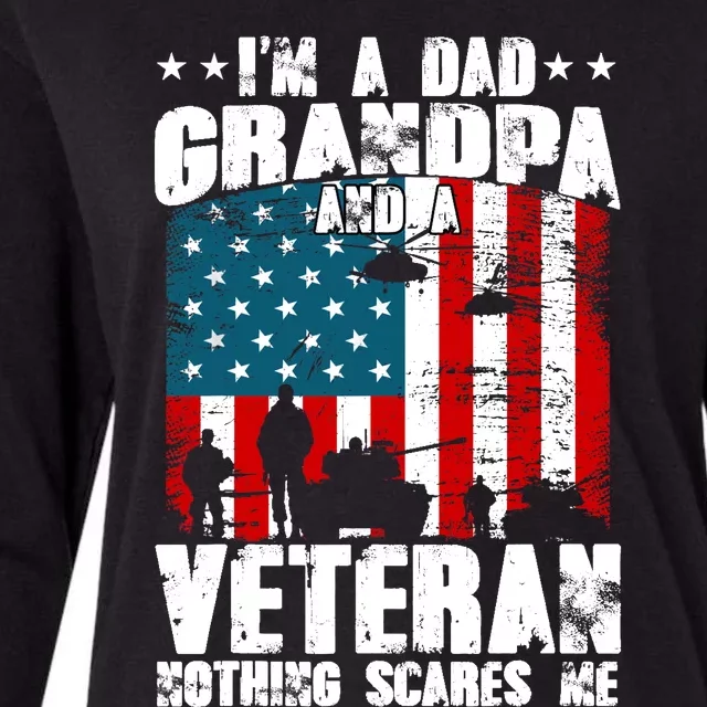 IM A Dad Grandpa And Veteran Fathers Day Papa Grandpa Womens Cotton Relaxed Long Sleeve T-Shirt