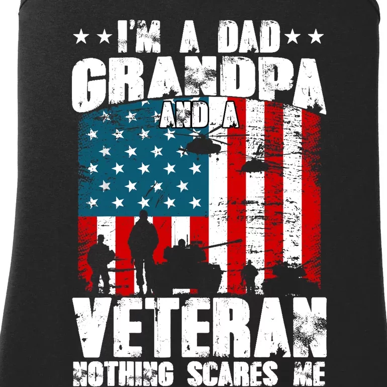 IM A Dad Grandpa And Veteran Fathers Day Papa Grandpa Ladies Essential Tank