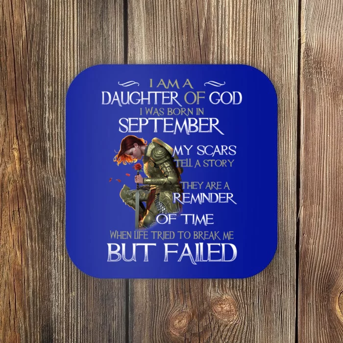 Im A Daughter Of God I Was Born In September Birthday Gift Coaster