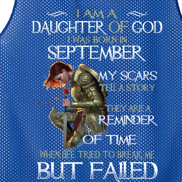 Im A Daughter Of God I Was Born In September Birthday Gift Mesh Reversible Basketball Jersey Tank