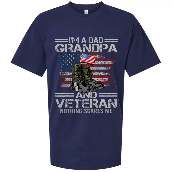 Im A Dad Grandpa And Veteran Fathers Day Sueded Cloud Jersey T-Shirt