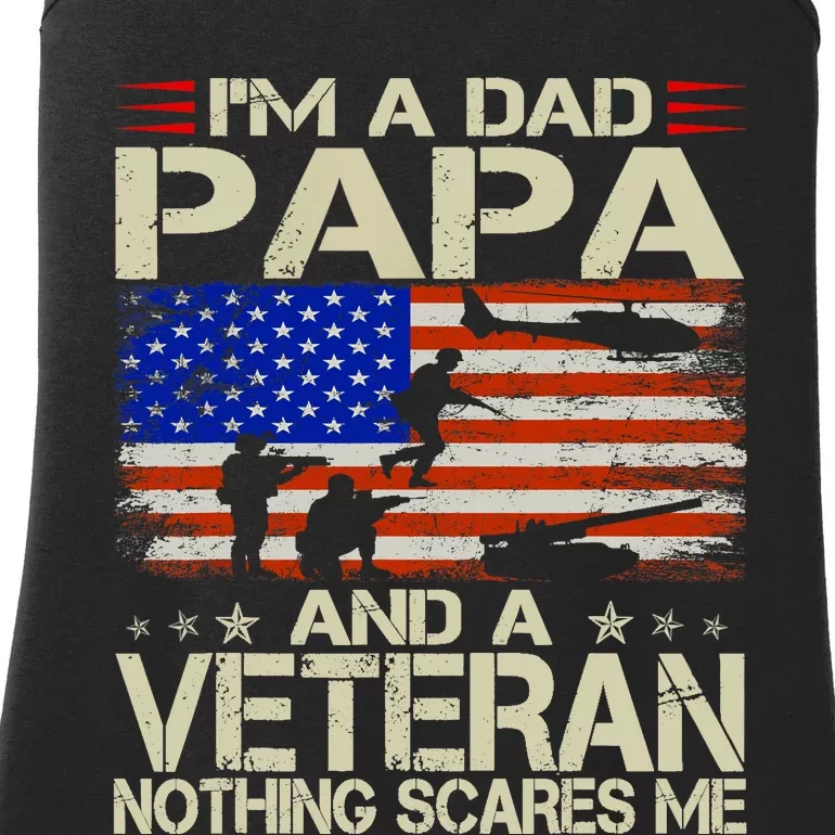 IM A Dad Papa And Veteran Funny Retro Papa Grandpa Gifts Ladies Essential Tank