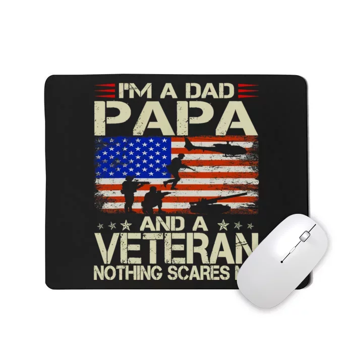 IM A Dad Papa And Veteran Funny Retro Papa Grandpa Gifts Mousepad