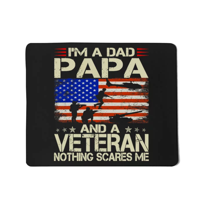 IM A Dad Papa And Veteran Funny Retro Papa Grandpa Gifts Mousepad