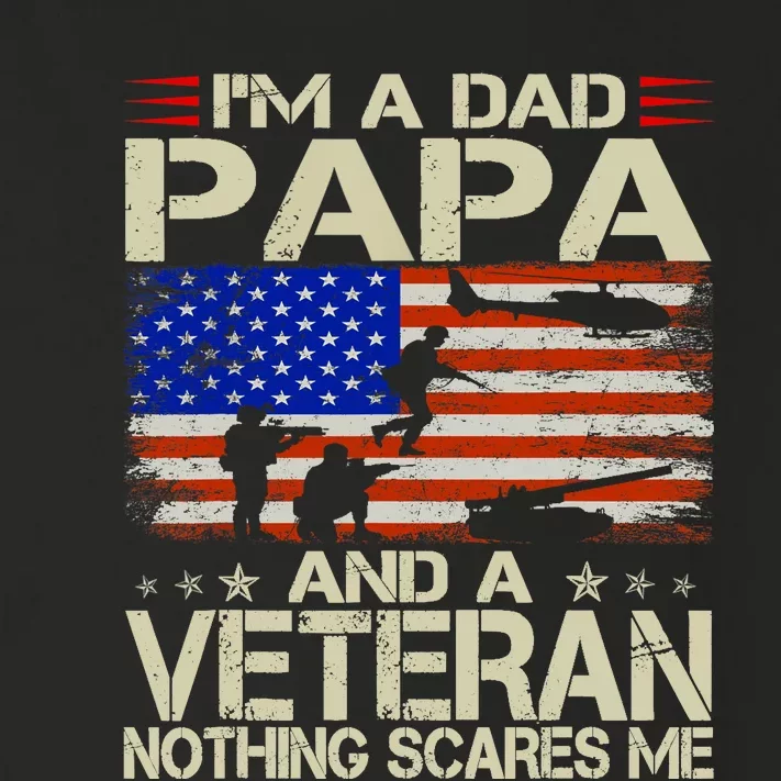 IM A Dad Papa And Veteran Funny Retro Papa Grandpa Gifts Toddler Long Sleeve Shirt