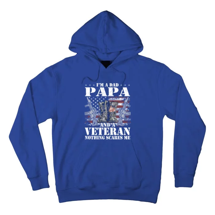 I'm A Dad Papa And A Veteran Gift Flag Usa Father's Day Gift Tall Hoodie