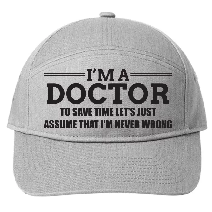 Im A Doctor Never Wrong Funny Doctor Shirts 7-Panel Snapback Hat