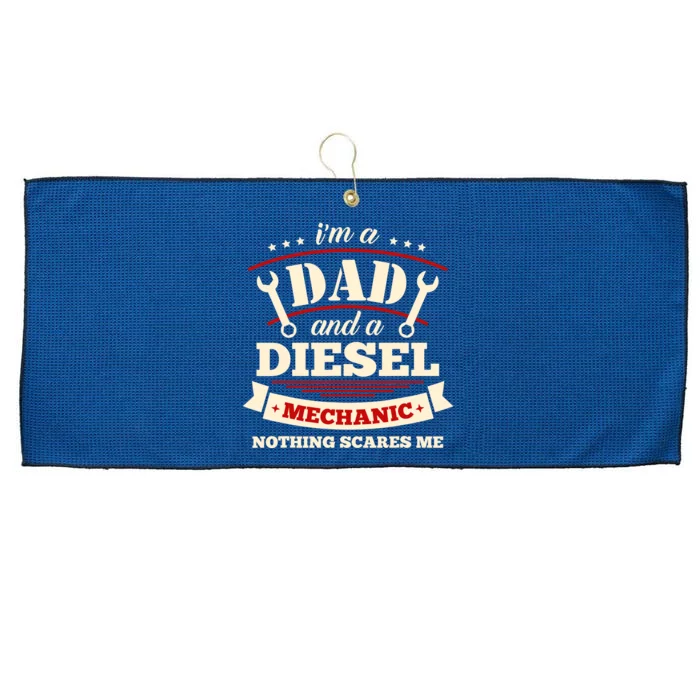 IM A Dad And Diesel Mechanic Funny Father Mechanic Large Microfiber Waffle Golf Towel