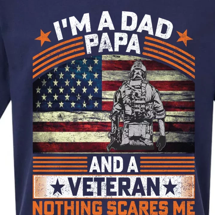 I'm A Dad Papa And Veteran Father's Day Funny Funny Gift Sueded Cloud Jersey T-Shirt