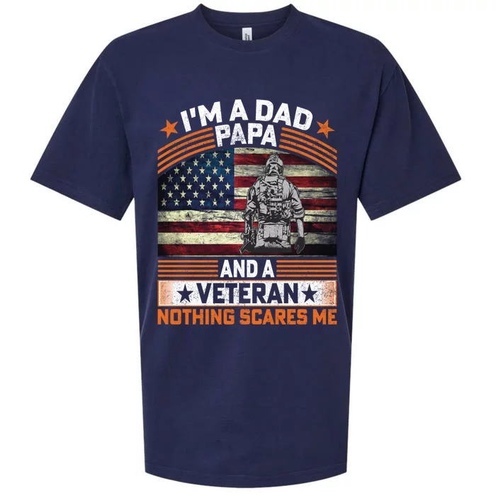 I'm A Dad Papa And Veteran Father's Day Funny Funny Gift Sueded Cloud Jersey T-Shirt