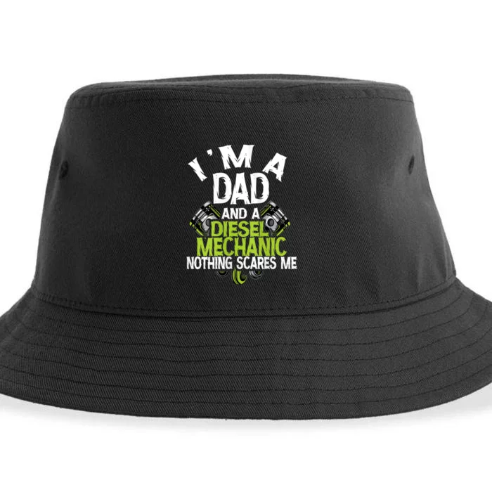 IM A Dad And A Diesel Mechanic Mechanic Dad Fathers Day Sustainable Bucket Hat