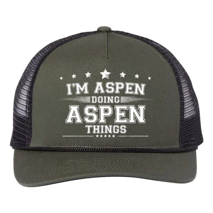 Im Aspen Doing Aspen Things Retro Rope Trucker Hat Cap