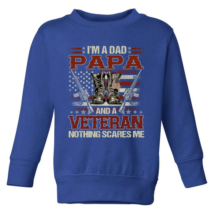 I'm A Dad Papa And Veteran Father's Day Funny Funny Gift Toddler Sweatshirt